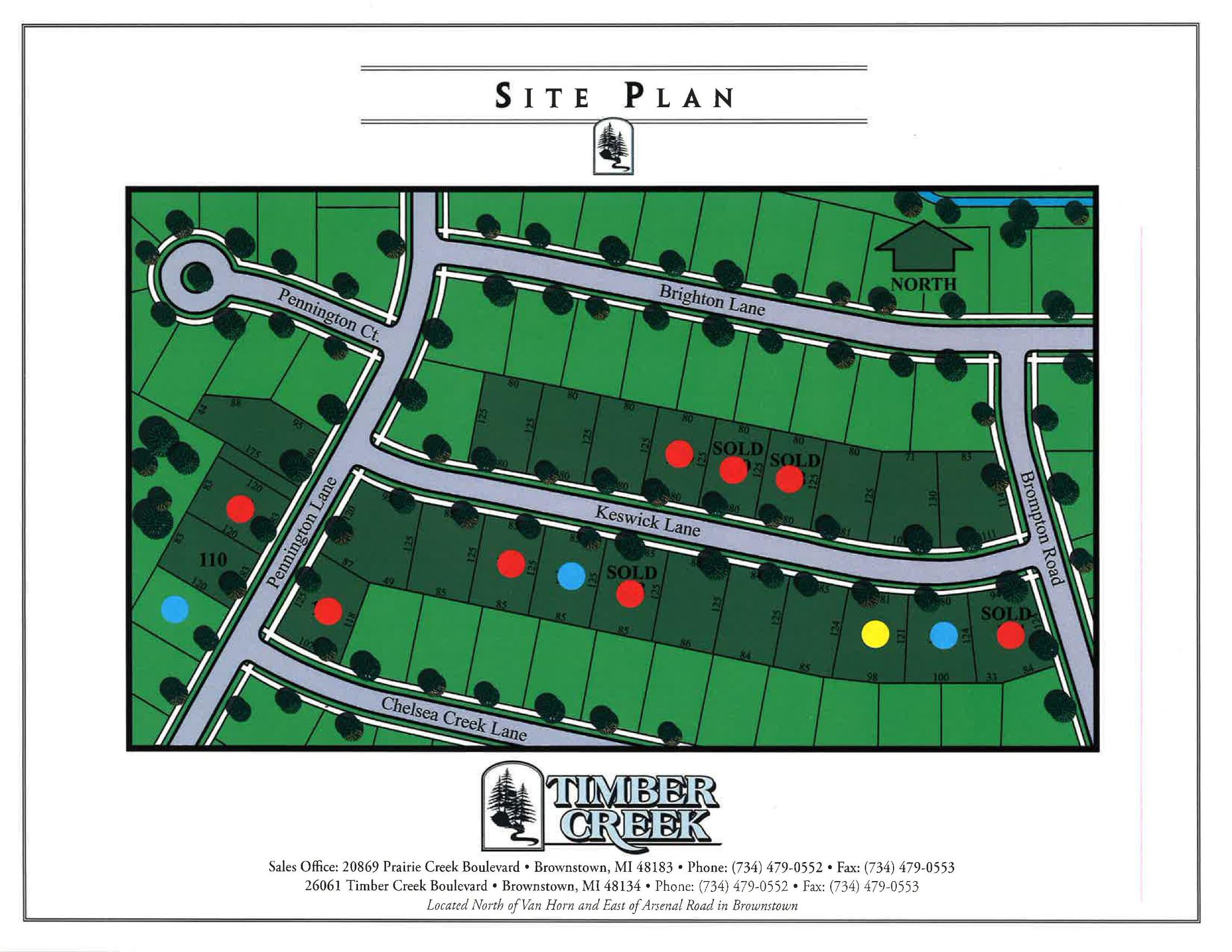 site plan for Timber Creek